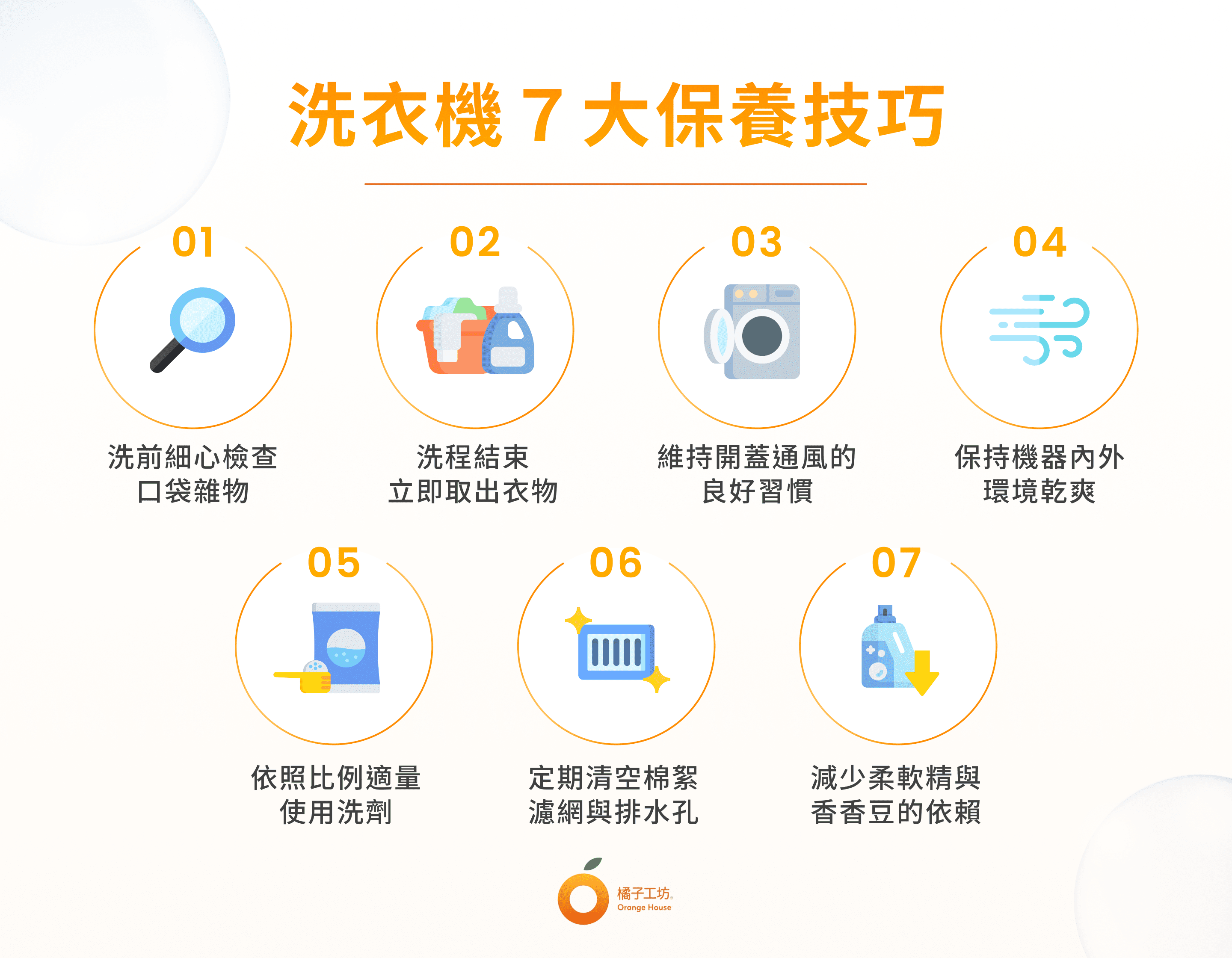 洗衣機7大保養技巧